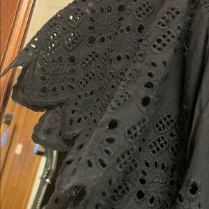 Adiva Black Eyelet Women's Top